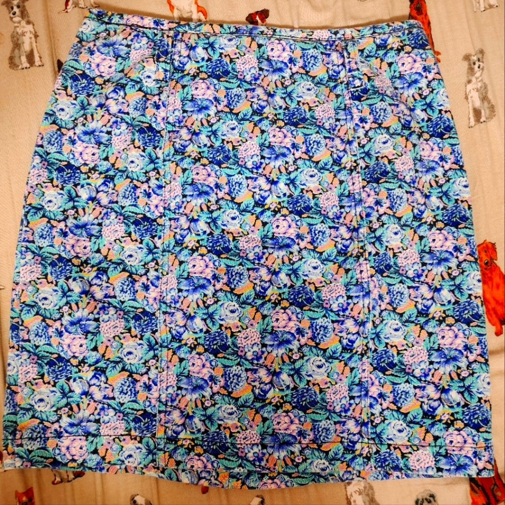 Vintage Shôk blue floral skirt